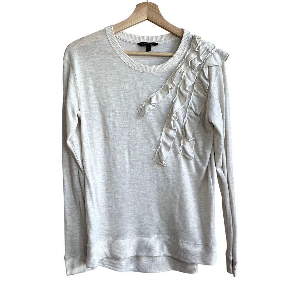Banana Republic beige oatmeal knit pullover crewneck sweater women's size small